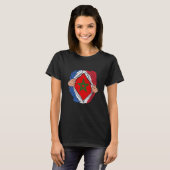 T-shirt French with Moroccan roots Maroc Flag with France (Devant entier)