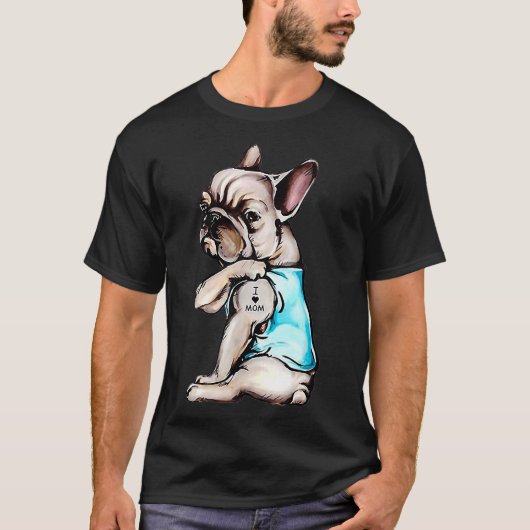 T-shirt Frenchie aime maman (Devant)