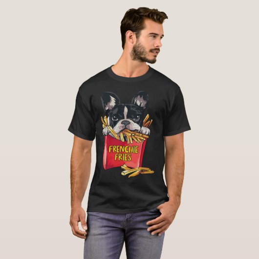 T-shirt Frenchie Fries Français Chien Chien Maman Papa Hom (Devant entier)