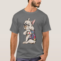 Frenchie I Love Mom Funny French Bulldog Tattooé