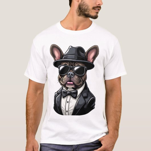 T-shirt Frenchie le gangster (Devant)