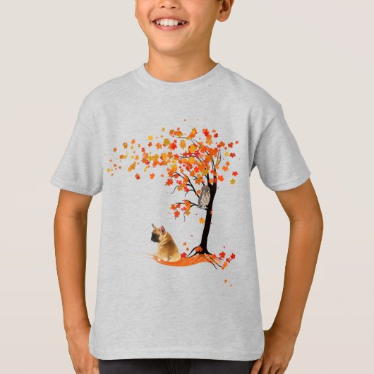 T-shirt Frenchie My Spirit Animaux Owl Frenchie Lovers (Devant)