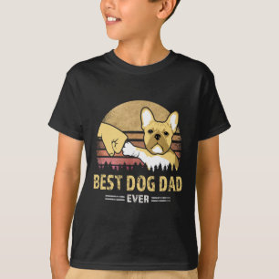 T-shirt Frenchie Papa Jour Vintage Français Bulldog Puppy 