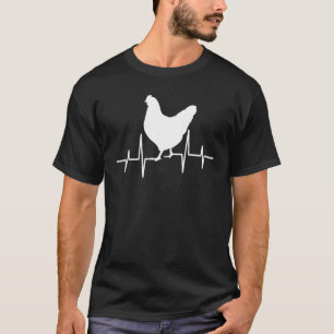 T-shirt Fréquence de poulet pulvérisée mon coeur bat