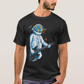 T-shirt Fréquences Cosmiques Astronaute Jouant de la Guita