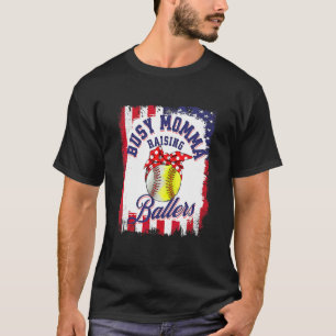 T-shirt Fréquenté Momma Raising Ballers Softball Maman
