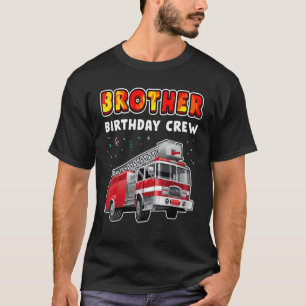 T-shirt Frère Anniversaire Feu d'équipage Feu Camion Garço