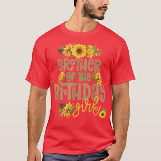 T-shirt Frère Anniversaire Fille Tournesol Fête Anniversai