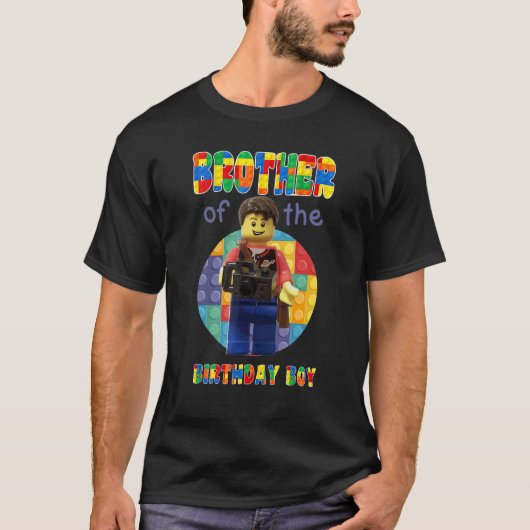T-shirt Frère Brique Constructeur Blocs Maître Constructeu (Devant)