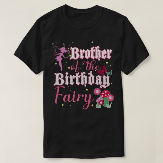 T-shirt Frère De La Fée D'Anniversaire Princesse Mushroom  (Design devant)