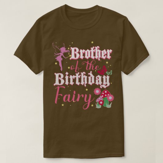 T-shirt Frère De La Fée D'Anniversaire Princesse Mushroom (Design devant)