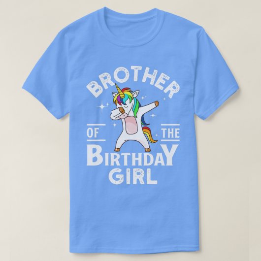 T-shirt Frère De La Fille Anniversaire Unicorn (Design devant)