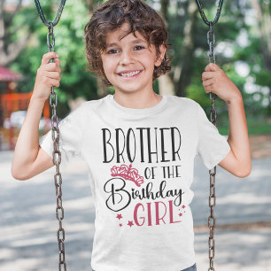 T-shirt Frère de la fille d'anniversaire Equipe personnali