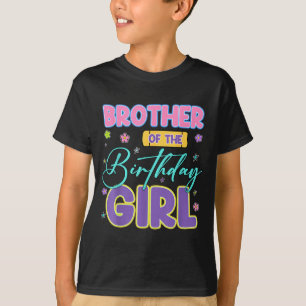T-shirt Frère de la fille d'anniversaire Fleur vintage ann