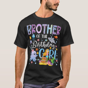 T-shirt Frère de la fille d'anniversaire Sirène Océan Aqua