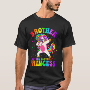 T-shirt Frère de la princesse d'anniversaire fille licorne