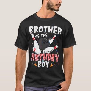 T-shirt Frère De L'Anniversaire Boy Bowler Famille B Day B