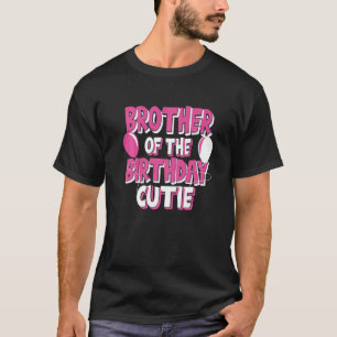 T-shirt Frère De L'Anniversaire Cutie Girl Party Thème