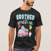 T-shirt Frère De L'Anniversaire Fille Crème Glace Annivers (Devant)