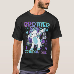 T-shirt Frère De L'Anniversaire Fille Dabbing Unicorn Bro