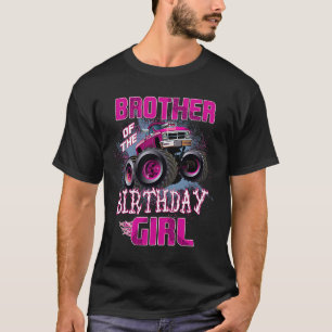T-shirt Frère de l'Anniversaire Fille Monster Camion 1er