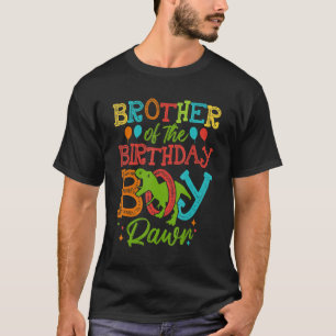 T-shirt Frère De L'Anniversaire Garçon Rawr Rex Dinosaures
