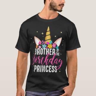 T-shirt Frère De L'Anniversaire Princesse Unicorn Annivers