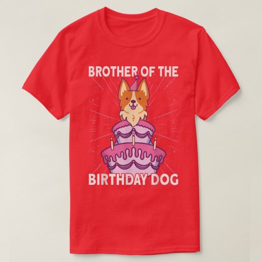 T-shirt Frère du chien d'anniversaire Anniversaire Corgi C (Design devant)