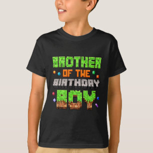 T-shirt Frère du garçon d'anniversaire Pixel Gaming Vidéo 
