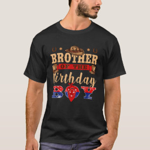 T-shirt Frère du garçon d'anniversaire Western Cowboy Matc
