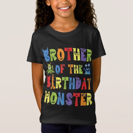 T-Shirt Frère Du Monstre D'Anniversaire Alien Enfant B-day (Devant)