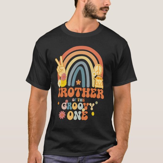 T-shirt Frère Du Super One Rainbow Boho Anniversaire Pa (Devant)