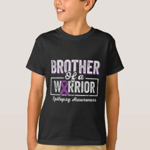 T-shirt Frère D'Un Guerrier Épilepsie Frère Ribbo Violet