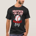 T-shirt Frère En Droit De L'Anniversaire Thème De Baseball<br><div class="desc">Frère En Droit De L'Anniversaire Boy Baseball Thème Anniversaire.</div>