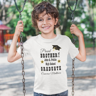 T-shirt Frère fier du nom du diplômé Diplômé de l'école