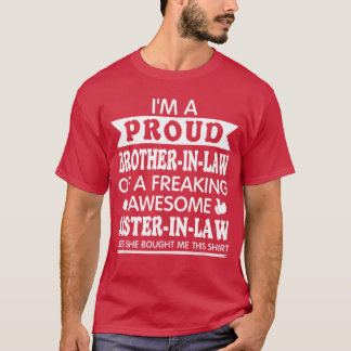 T-shirt Frère fièrement beau-frère de super belle-sœur de 
