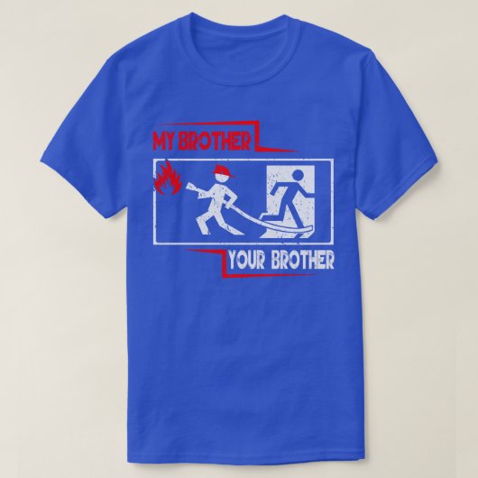 T-shirt Frère pompier Fière Fière Firété Secours (Design devant)