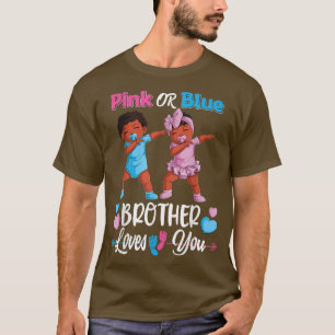 T-shirt Frère rose ou bleu t'aime bébé noir R