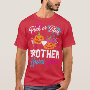 T-shirt Frère rose ou bleu t'aime Halloween révélation de