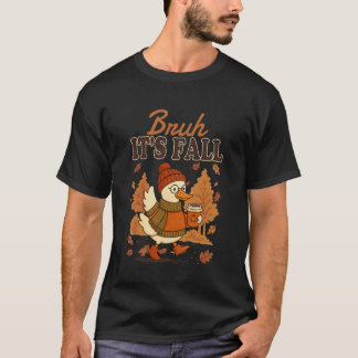 T-shirt Frérot C'est l'automne Oie Citrouille Épices Thank