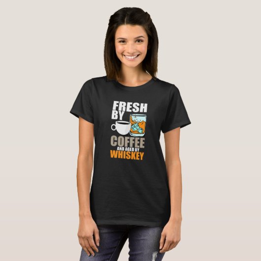 T-shirt Fresh By Coffee Agé Par Whiskey Single Malt Bourbo (Devant entier)