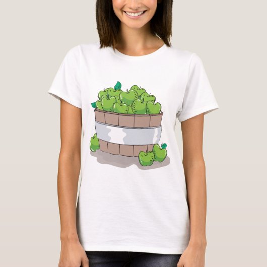 T-shirt Fresh Green Apple Harvest Barrel Granny Smith (Devant)