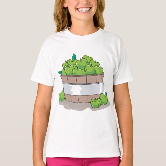 T-shirt Fresh Green Apple Harvest Barrel Granny Smith (Devant)