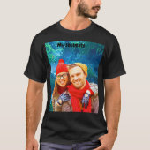 T-shirt fresh modern personalized design red hearts (Devant)