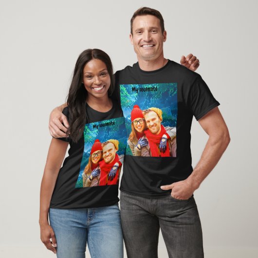 T-shirt fresh modern personalized design red hearts (Unisexe)