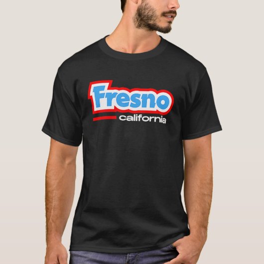T-shirt Fresno CA Retro Chunky Typography (Devant)