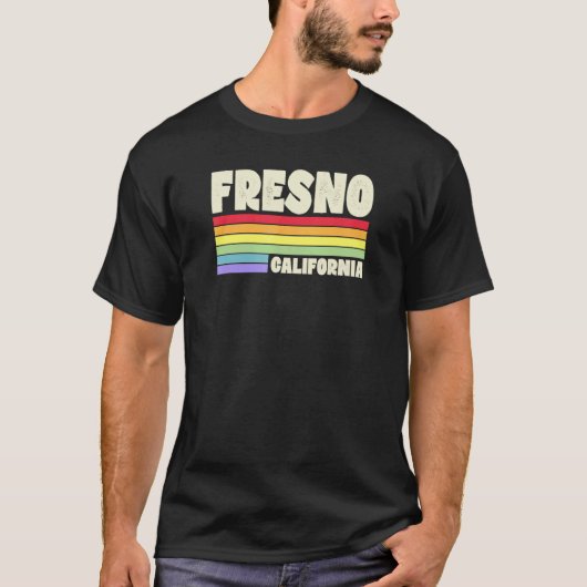 T-shirt Fresno California Pride Rainbow Flag Gay Pride Mer (Devant)