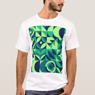 T-shirt Fresque géométrique : design vintage moderne.