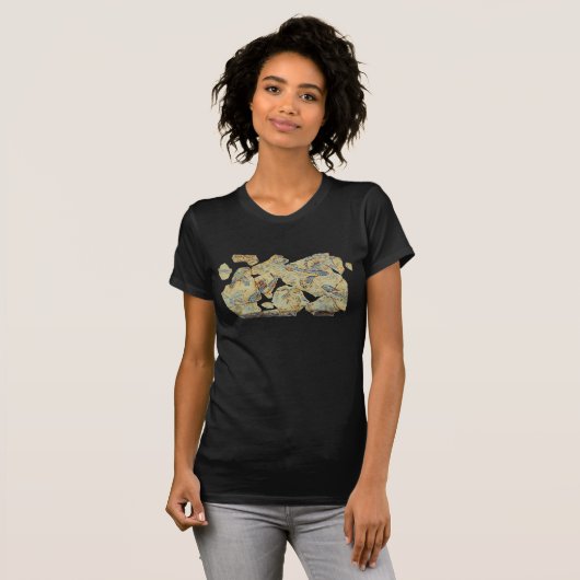 T-shirt fresque peinte de poisson grec antique art murale  (Devant entier)