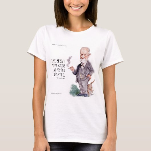 T-shirt Freud & Citation À Propos Des Chats Femmes (Devant)